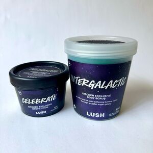 Lush Kitchen Exclusive Celebrate lotion and Intergalactic scrub